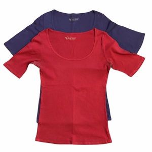 VICTORIAS SECRET TEES - set of 2, purple&pink